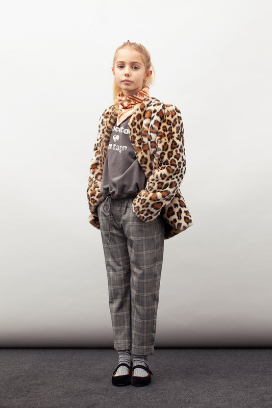 Checked Pants dark grey