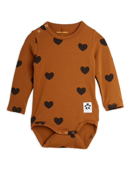 Basic Hearts Långärmad Body Brun