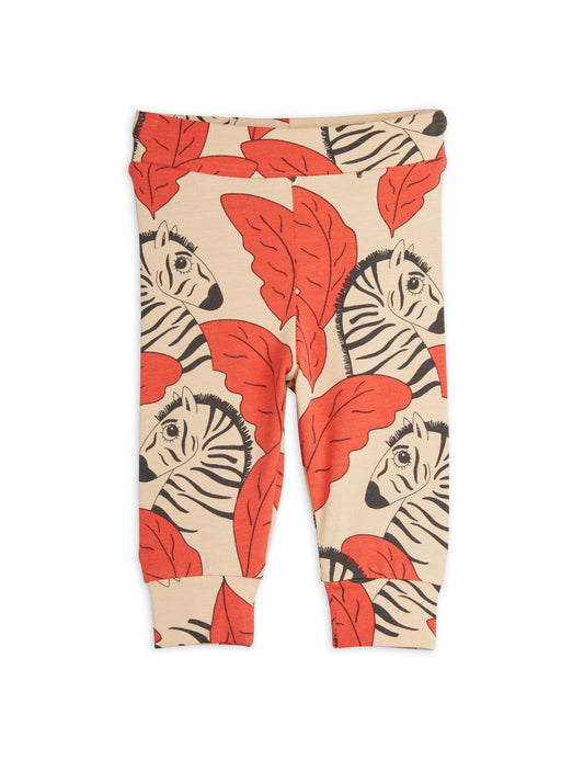 Zebra leggings Nyfödd Röd