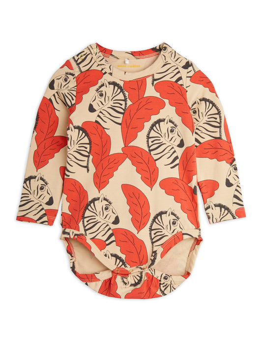 Zebra Långärmad Body Röd