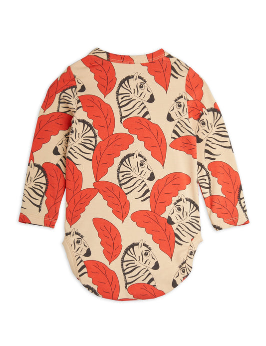 Zebra Långärmad Body Röd