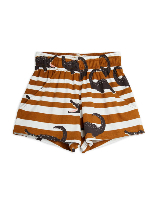 Crocodile Stripe Shorts Brun