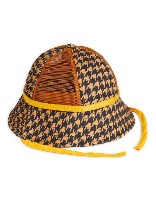 Houndstooth Solhatt Brun