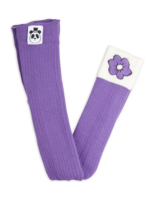 Spaceflower Ribbade Leggings Purple