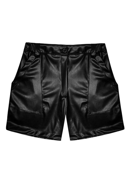Recycled Leather Short Pant Black