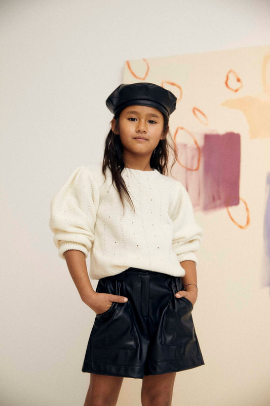 Recycled Leather Short Pant Black