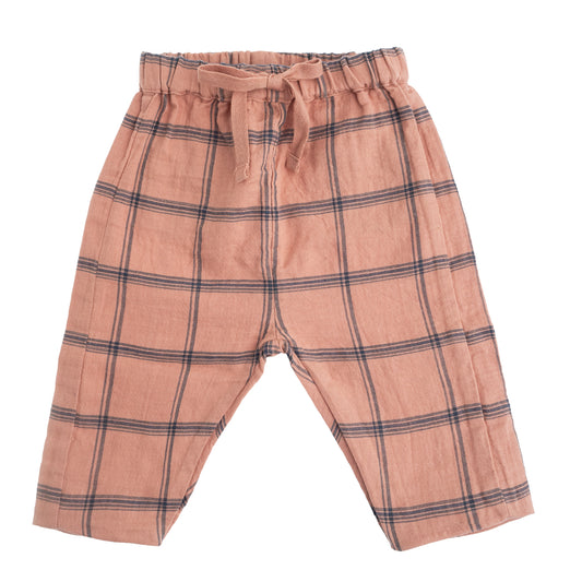 Baby Checked Pants Light Brown