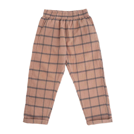 Checked Pants Light Brown