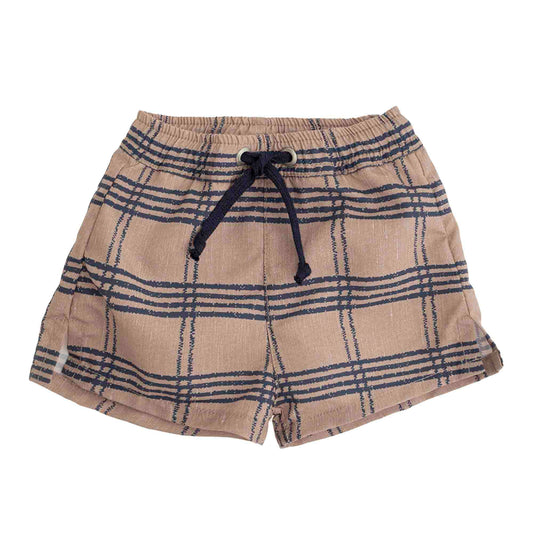 Swimwear Checked Shorts Brown