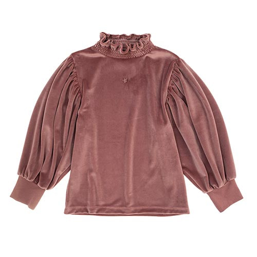 Velvet Turtle Neck T-Shirt dark pink