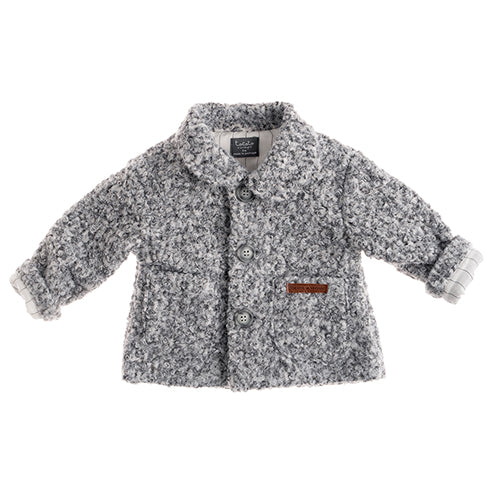 Baby Striped Fur Coat grey