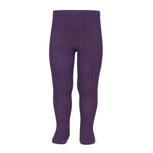 Wide Rib Basic Tights Eggplant