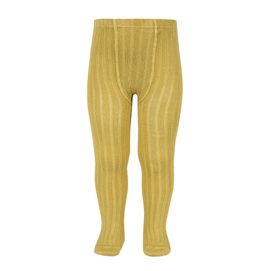 Wide Rib Basic Tights Mustard