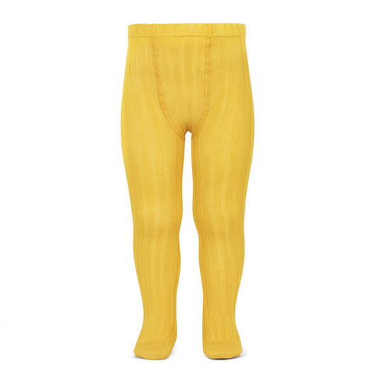 Wide Rib Basic Tights Yellow