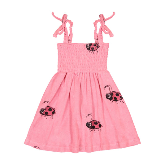 Terry 80's Dress Pink Ladybug
