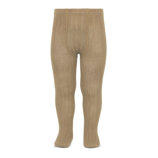 Wide Rib Basic Tights Camel